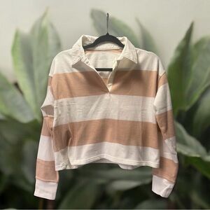 Aerie NWT Cropped Striped Oversized  Rugby Shirt XS